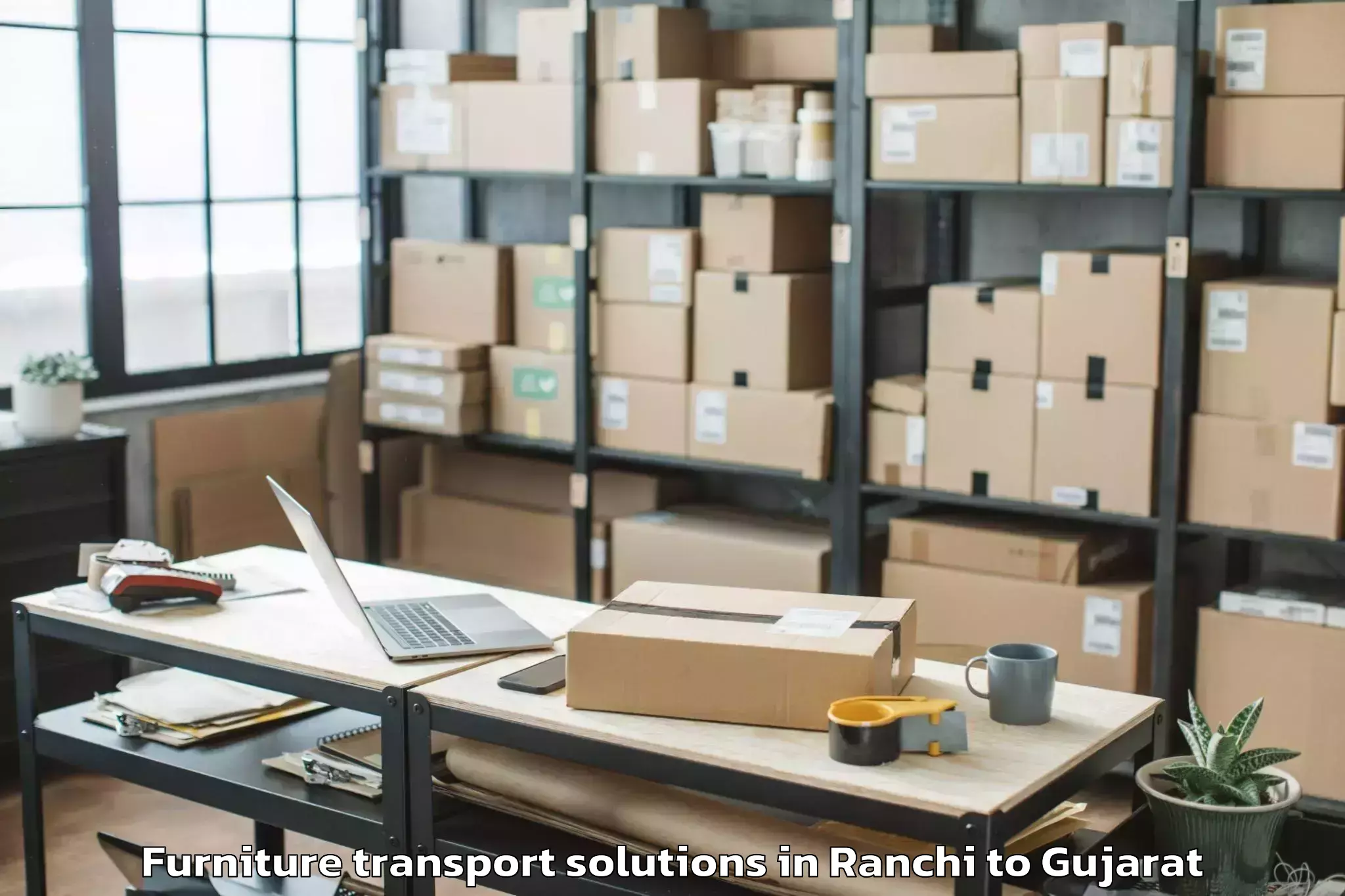 Trusted Ranchi to Bantva Furniture Transport Solutions